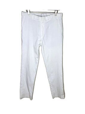Tommy Hilfiger Men's White Flat Front Straight Leg Slacks, Size 34